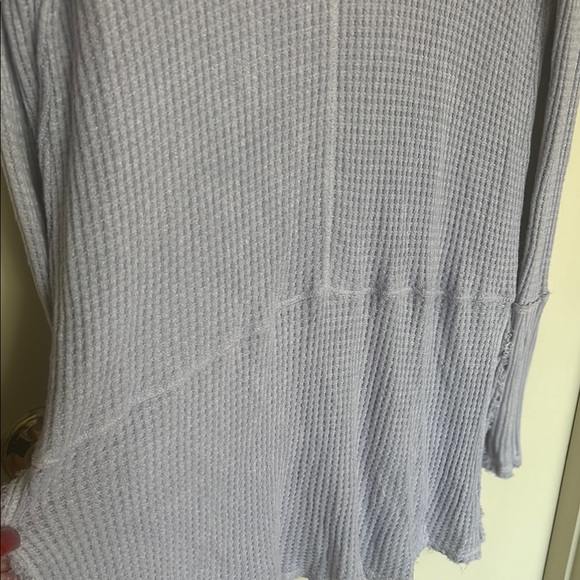 Free People Purple Ribbed Asymmetrical Long Sleeve Top - Picture 12 of 13